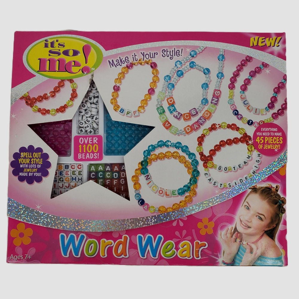 It's So Me! Word Wear Jewelry Kit‎ Over 1100 Beads Y2K DIY Craft Set 2004 New